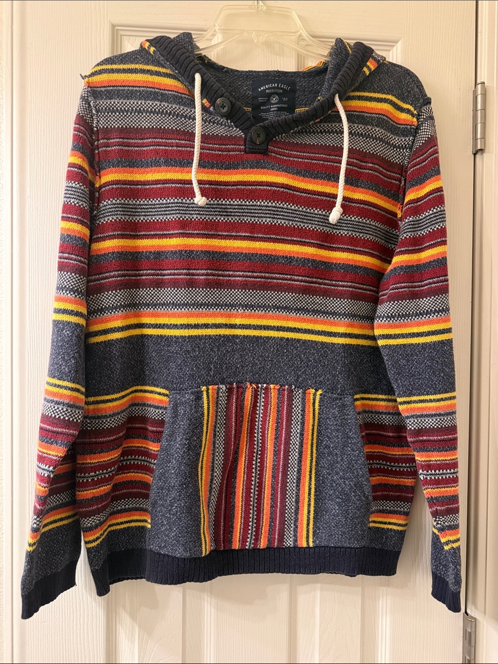 American Eagle Outfitters pullover Hoodie Multicolor Striped Sweater